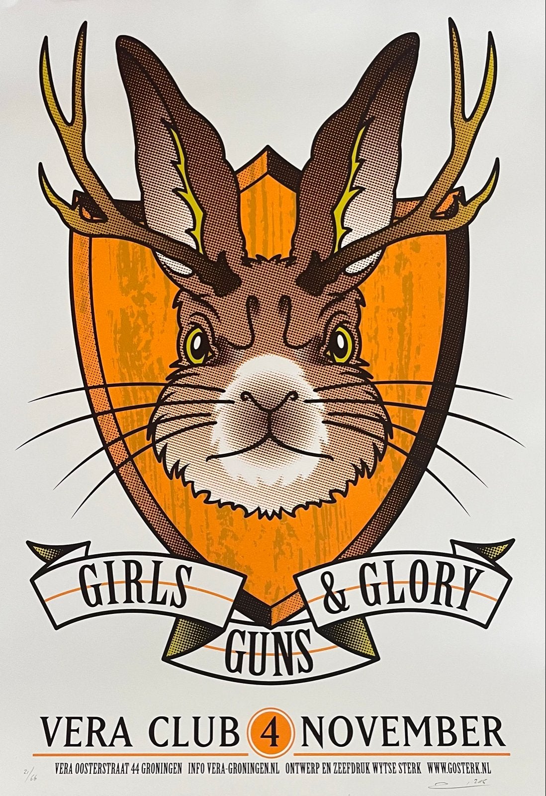 Concertposter Vera Groningen - Girls, Guns & Glory, Rechthoekig Staand, Ophalen of Verzenden, Zo goed als nieuw, A1 t/m A3