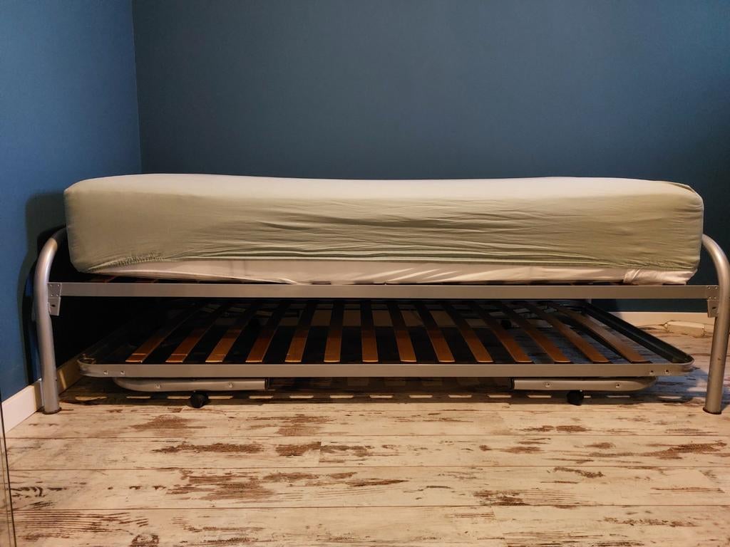 Eenpersoonsbed met logeerbed, Ophalen, 90 cm, Eenpersoons, 200 cm