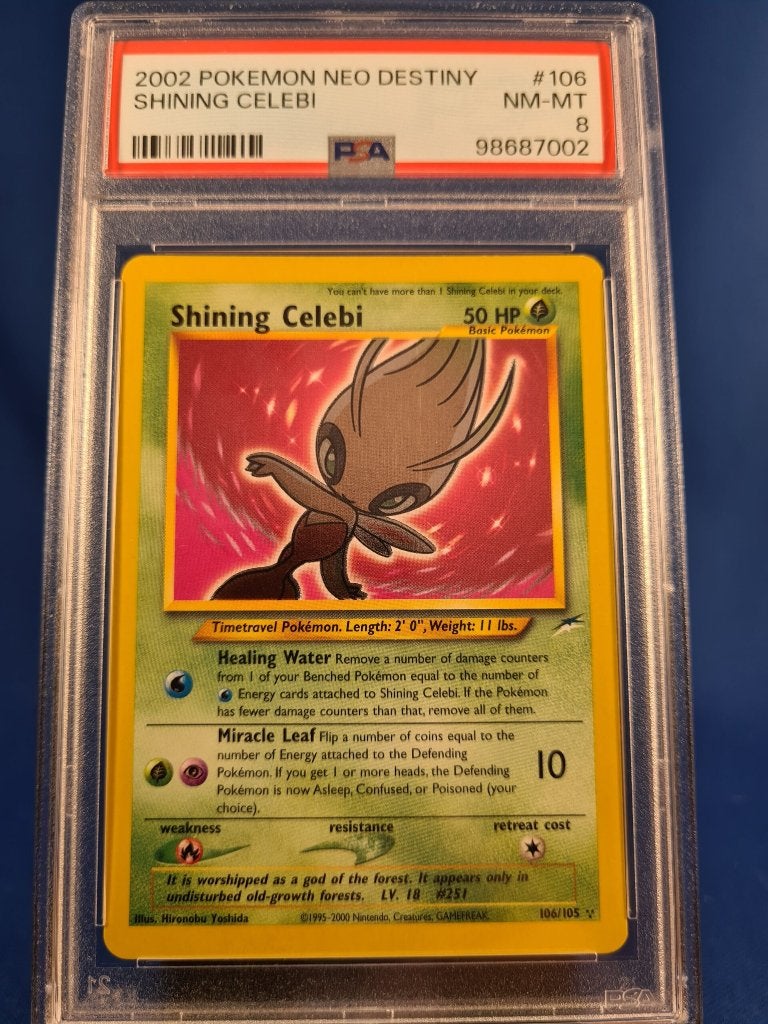 Shining Celebi 106/105 - Neo Destiny (PSA 8), Verzenden, Gebruikt