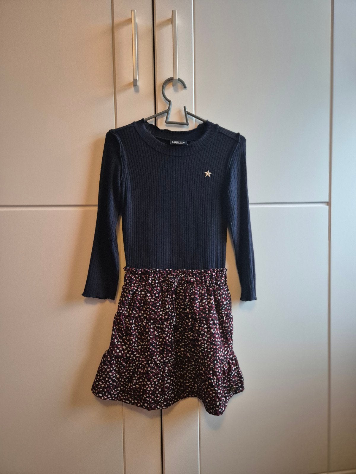 Like Flo jurk jurkje donkerblauw mt 98, Kinderen en Baby's, Kinderkleding | Maat 98, Ophalen of Verzenden, Zo goed als nieuw, Meisje