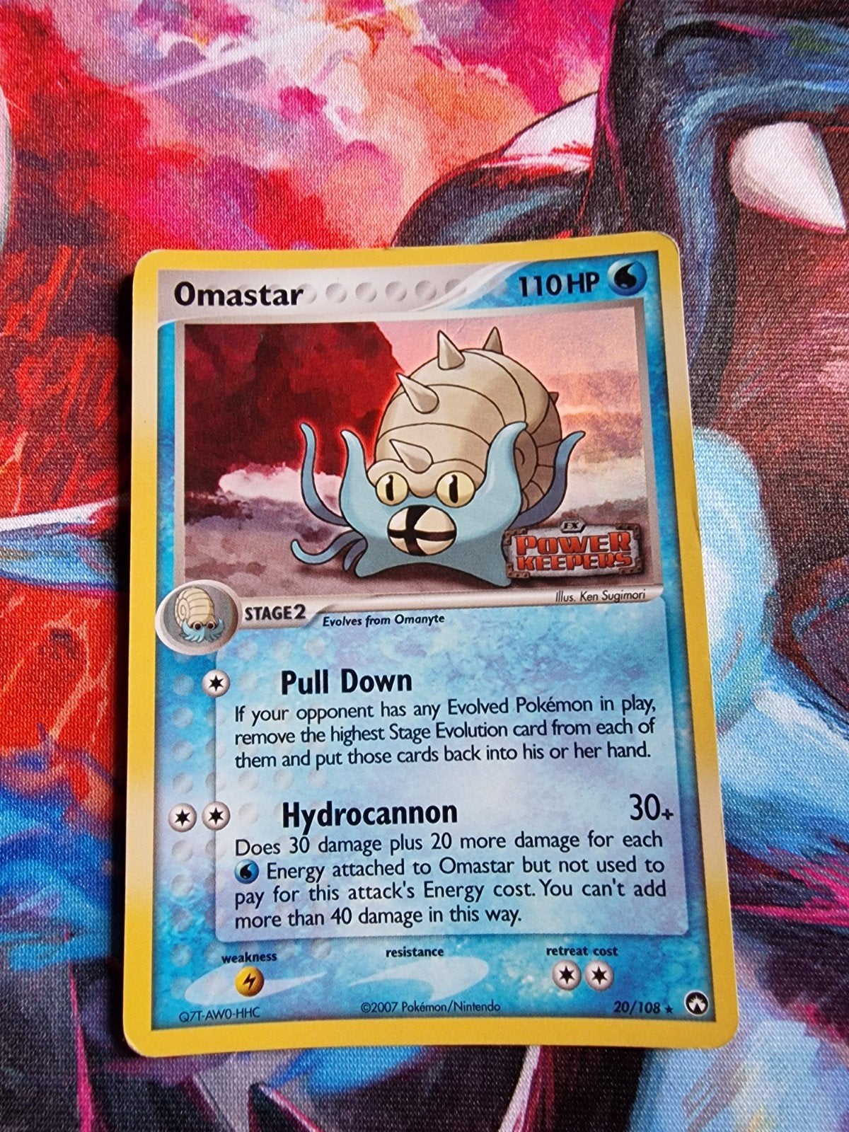 Omastar Pokémon kaart 20/108 (2007)reverse stamp, Ophalen of Verzenden, Gebruikt, Losse kaart