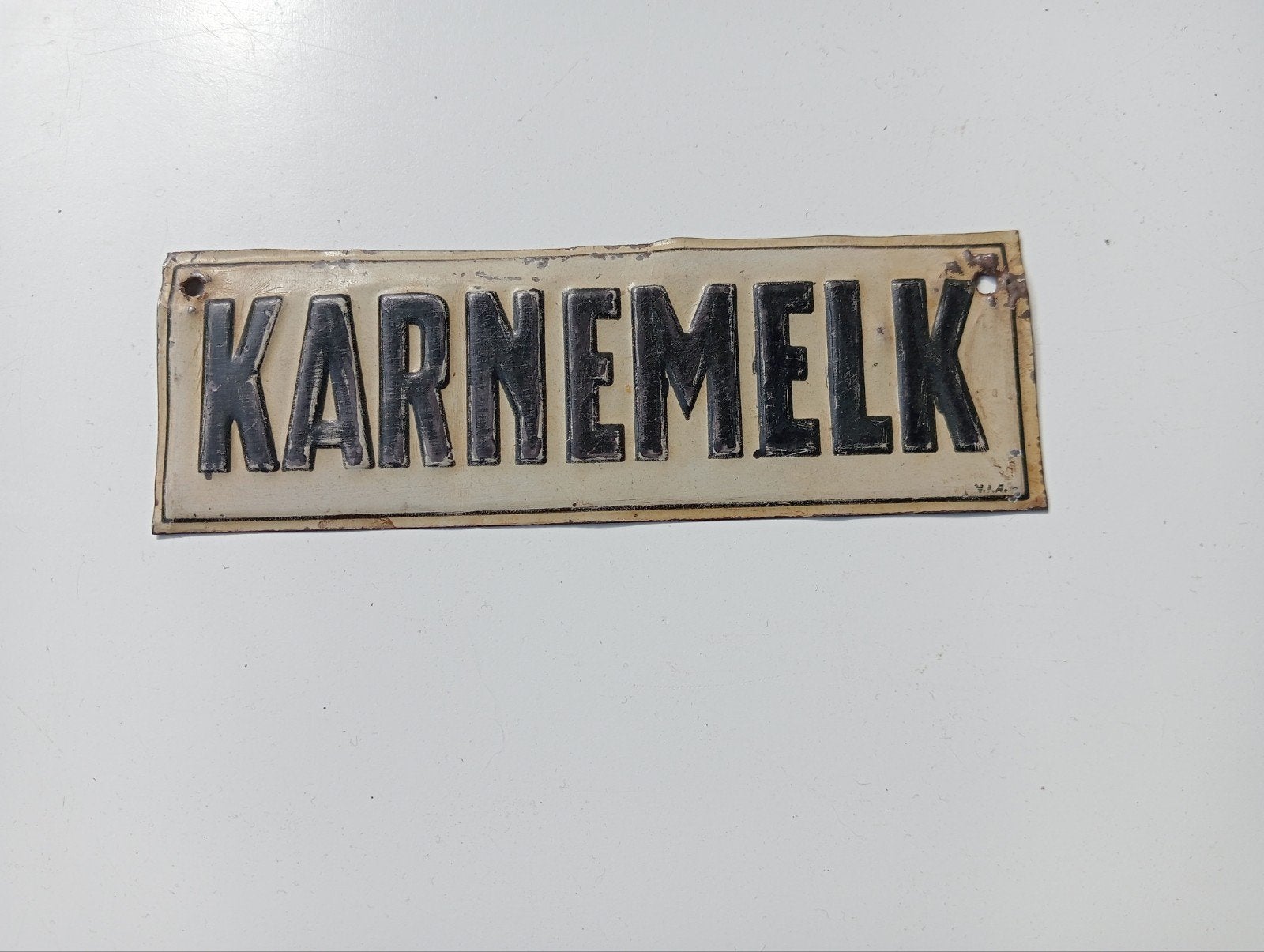 bordje KARNEMELK, Ophalen of Verzenden, Reclamebord