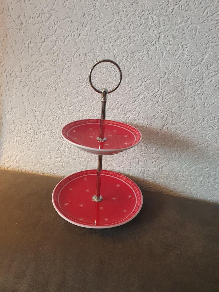 Etagere rood met sterren, Ophalen of Verzenden, Gebruikt, Rood, Steen/keramiek
