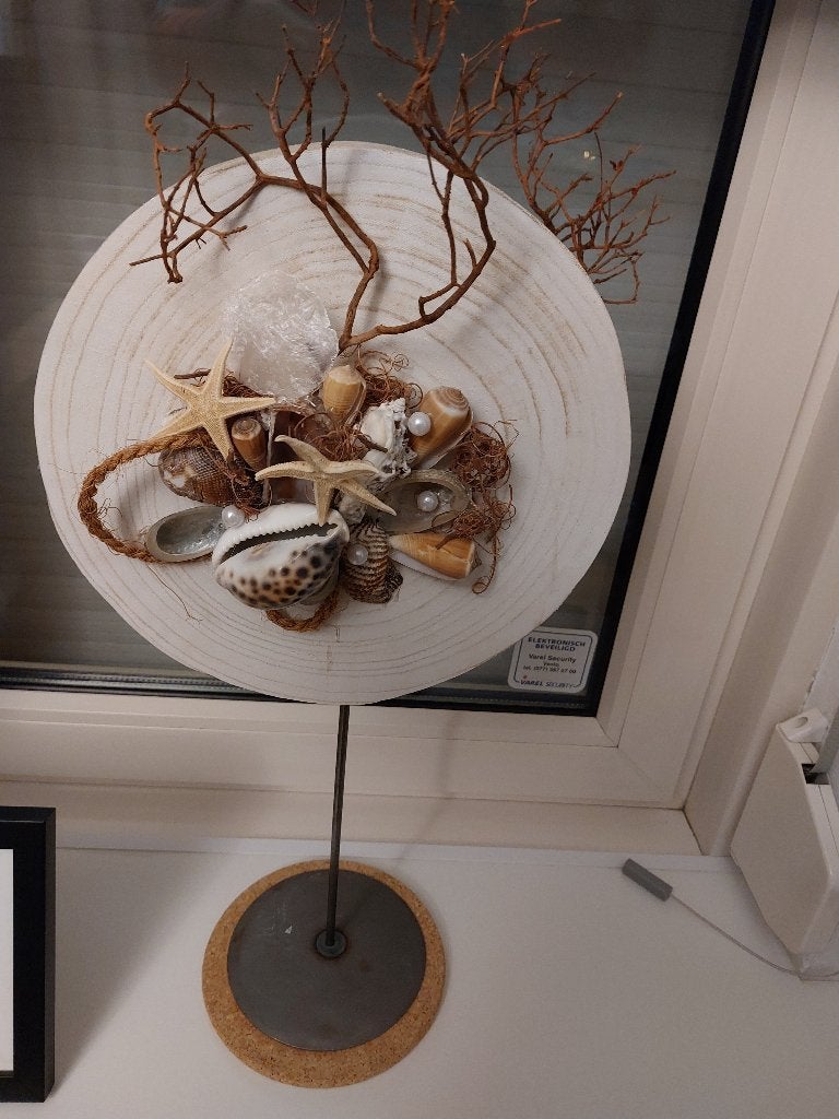 Decoratieve standaard met schelpen en takken, Ophalen, Hout, Meerkleurig, Overige stijlen