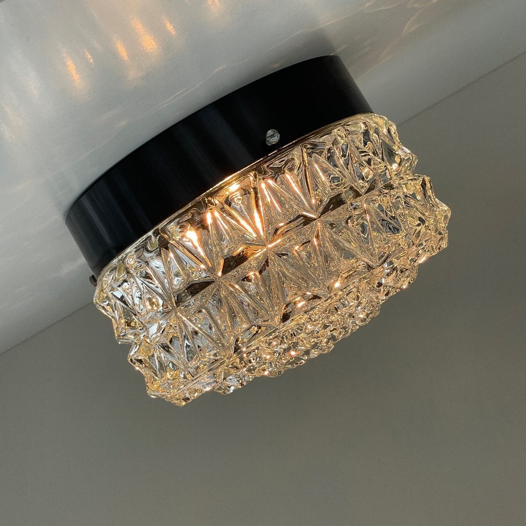 vintage Mid Century wand / plafond LAMP Deens Design retro, Ophalen of Verzenden, Gebruikt, Glas, Vintage Mid Century Deens Scandinavisch design Hollywood Regency