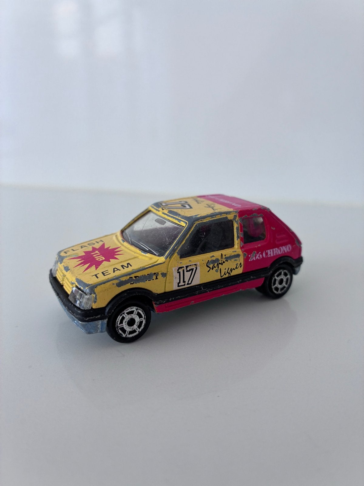 Peugeot 205 Chrono Rally Miniatuur Auto Majorette, Ophalen of Verzenden, Gebruikt