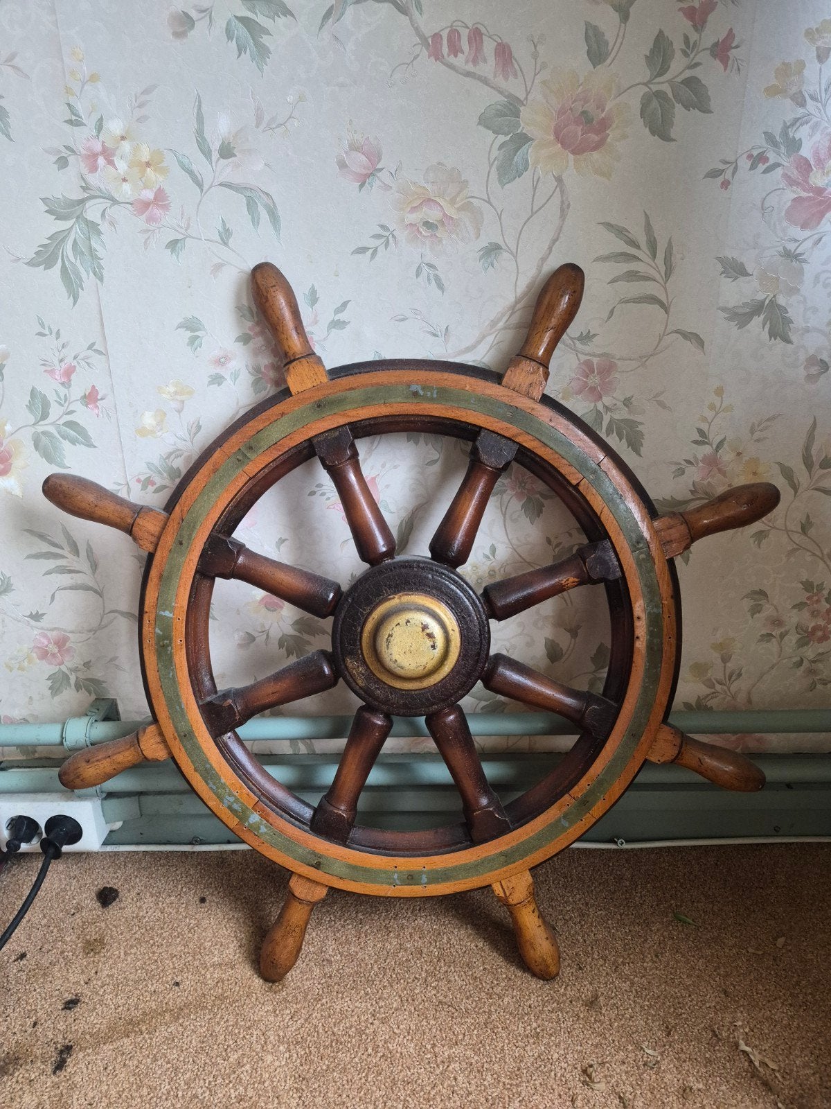 Antiek scheepsstuurwiel - 70cm diameter, Antiek en Kunst, Ophalen