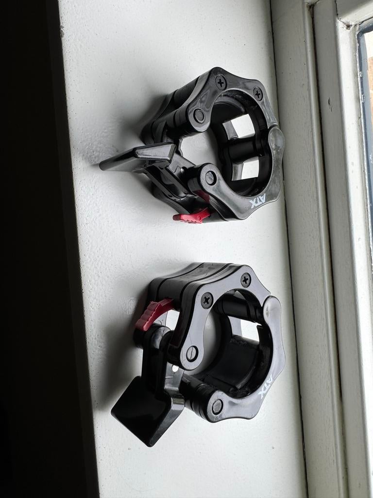 Clips collars halter stang 50 mm, Sport en Fitness, Fitnessmaterialen, Ophalen, Zo goed als nieuw, Halterstangen