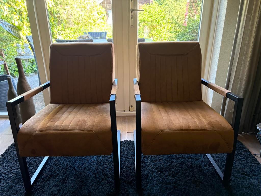 Pronto Parantino fauteuil rhino cognac, Ophalen, 75 tot 100 cm, Zo goed als nieuw, Stof