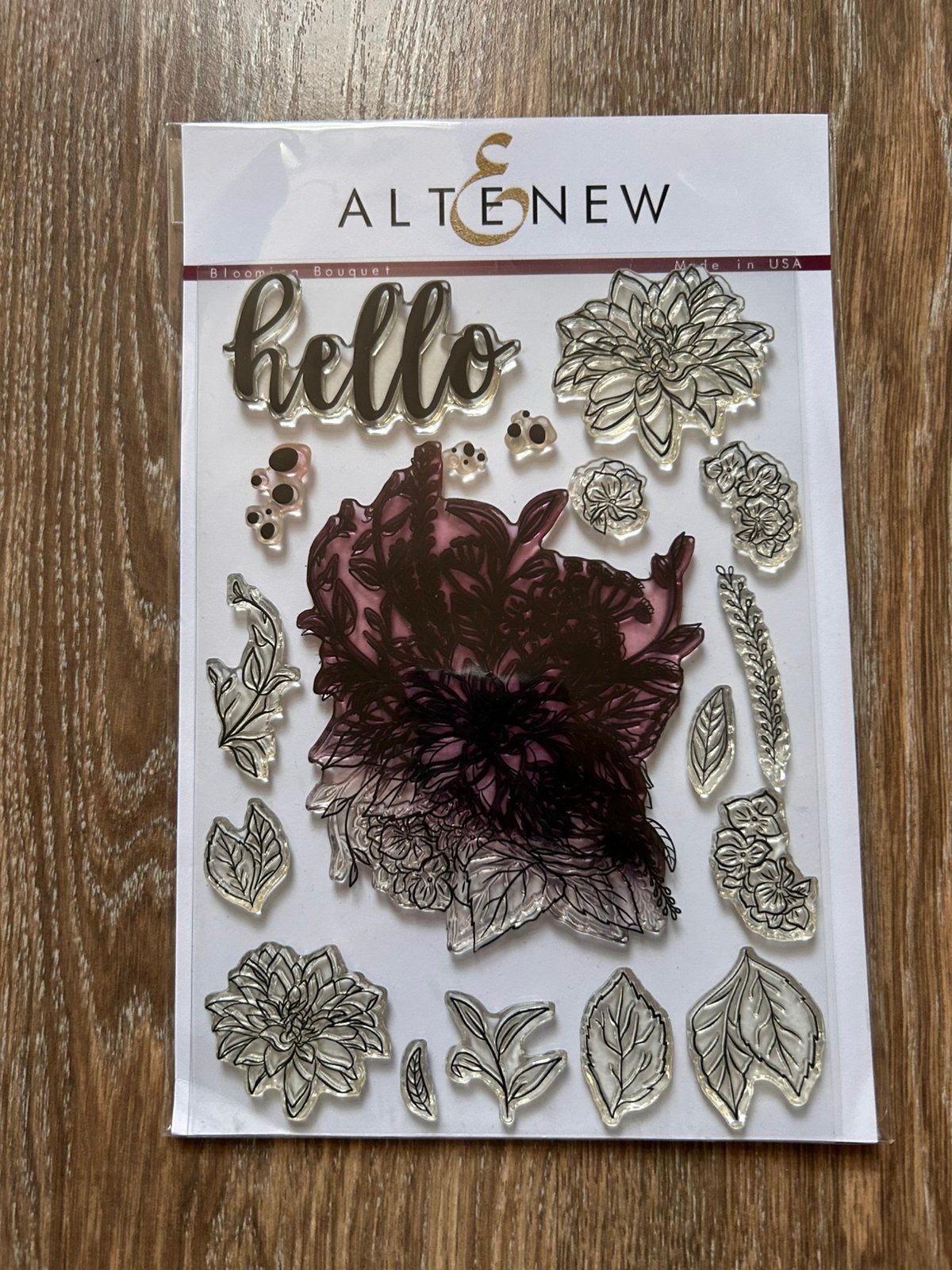 Altenew blooming bouquet stempelset, Ophalen of Verzenden, Zo goed als nieuw, Clearstamp