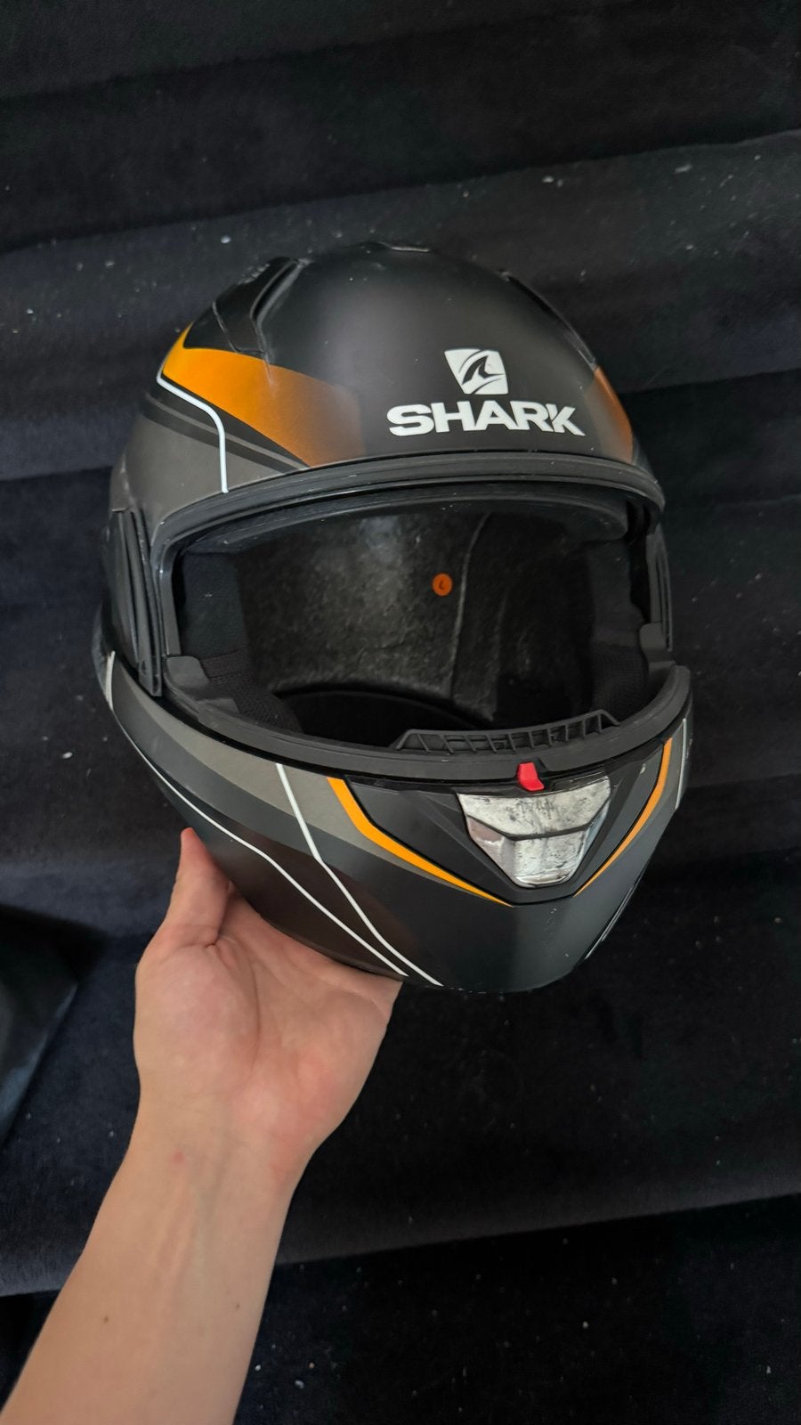 Shark Systeemhelm - Zwart/Oranje, Systeemhelm, Shark, Ophalen of Verzenden, Dames