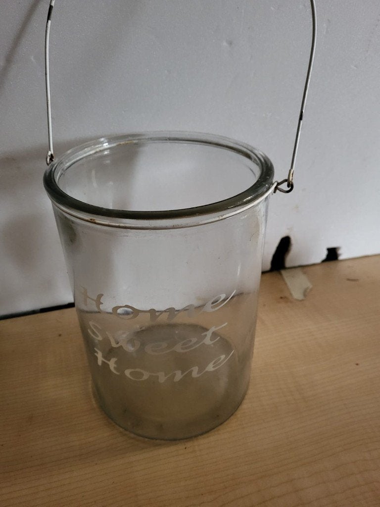 glazen pot home sweet home, Ophalen of Verzenden, Zo goed als nieuw, Glas