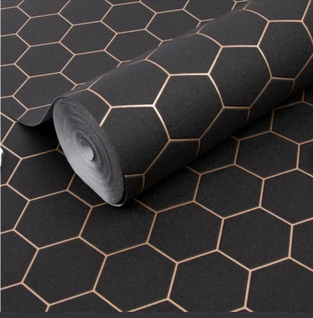 Hexagon vliesbehang, Huis en Inrichting, Stoffering | Behang, Ophalen