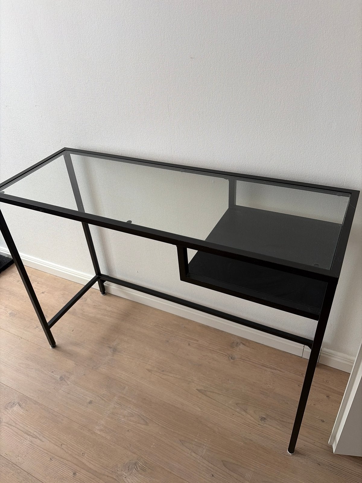 Modern glazen bureau - 100x36,5x72cm, Huis en Inrichting, Bureaus, Ophalen, Zwart, Gebruikt, Modern