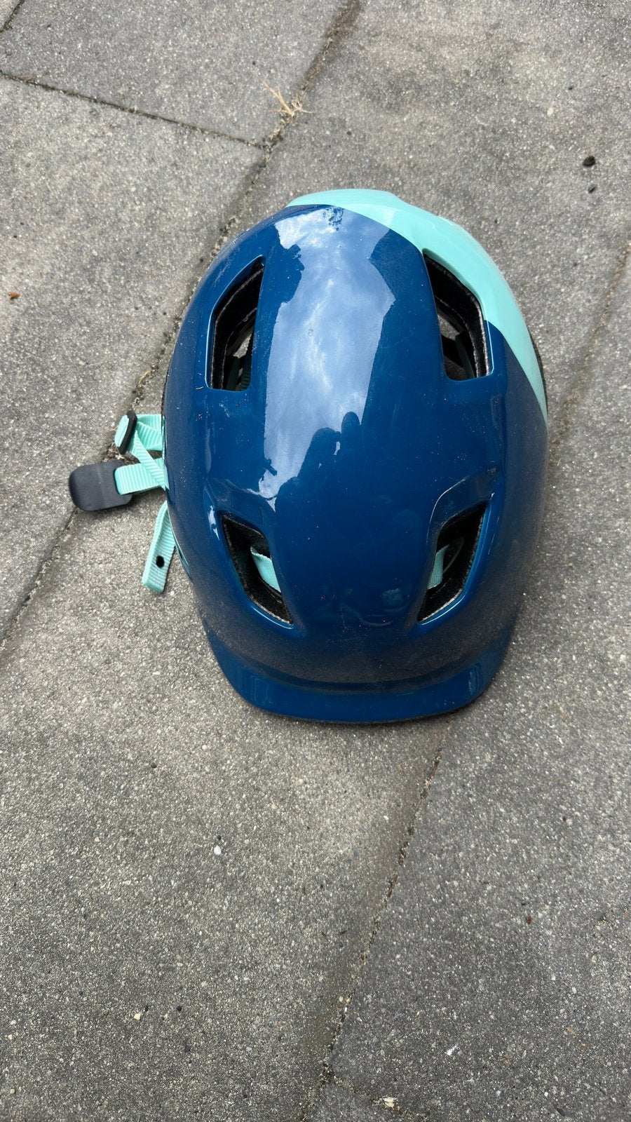 Fietshelm Btwin maat S (53-56cm) - Blauw/Mintgroen, Ophalen, Gebruikt, S, Jongen