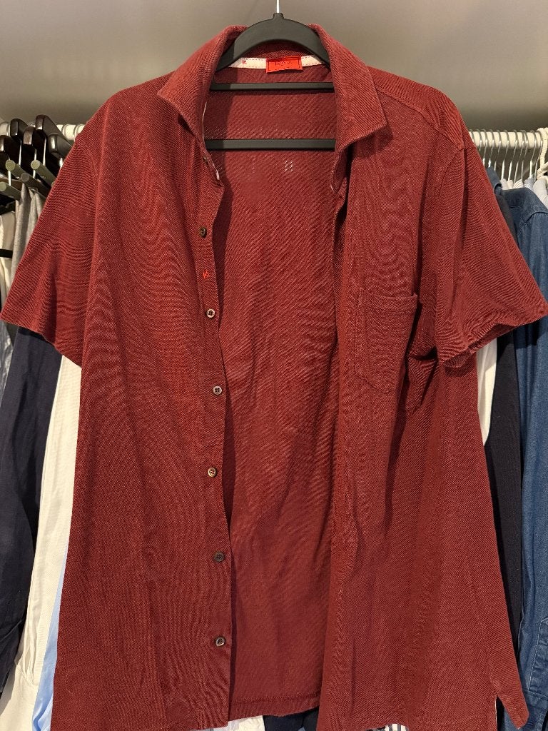 ISAIA shortsleeve shirt M, Verzenden, Gedragen, Rood