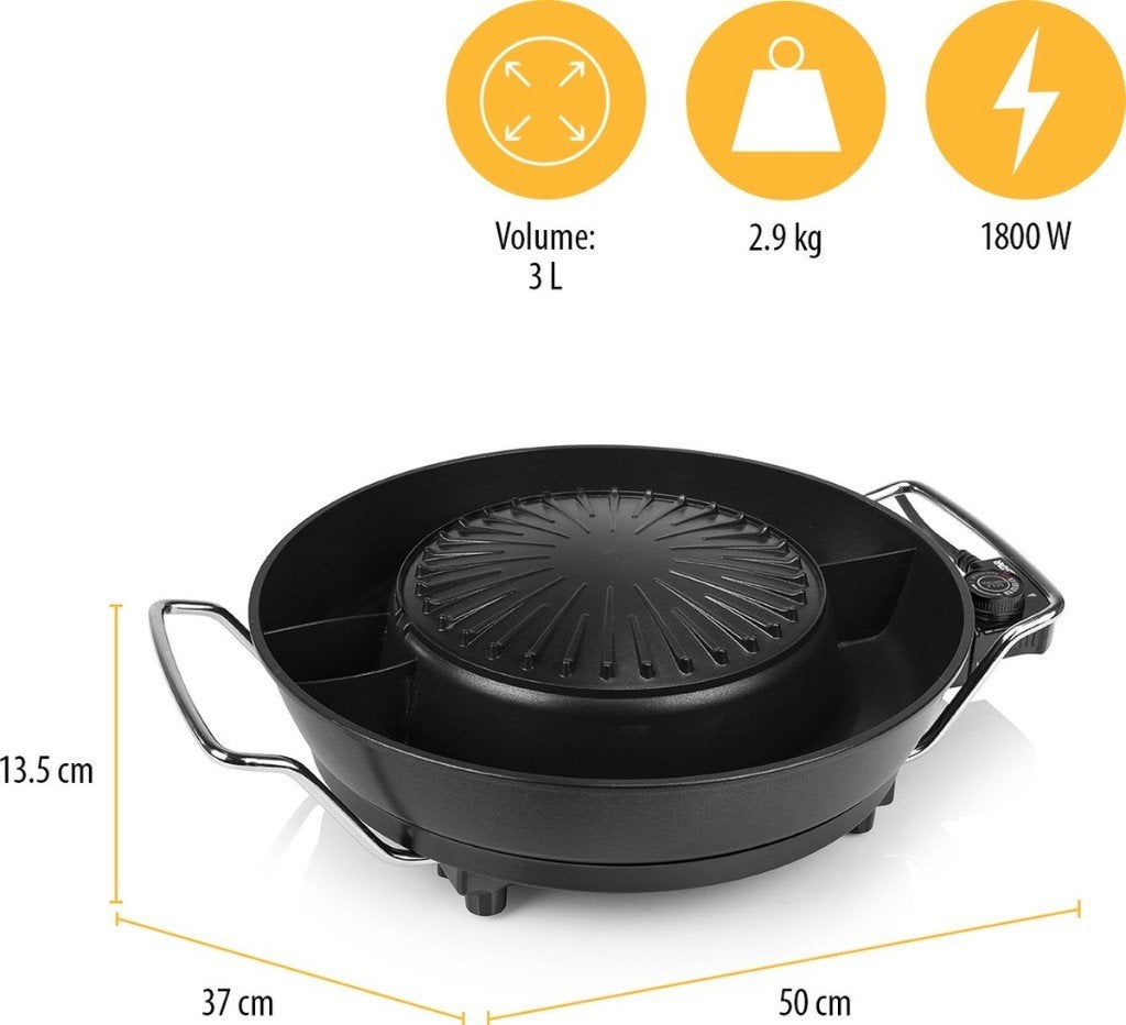 Tristar hotpot elektrisch PZ-9131-1800W, Ophalen, Nieuw, Metaal, Zwart