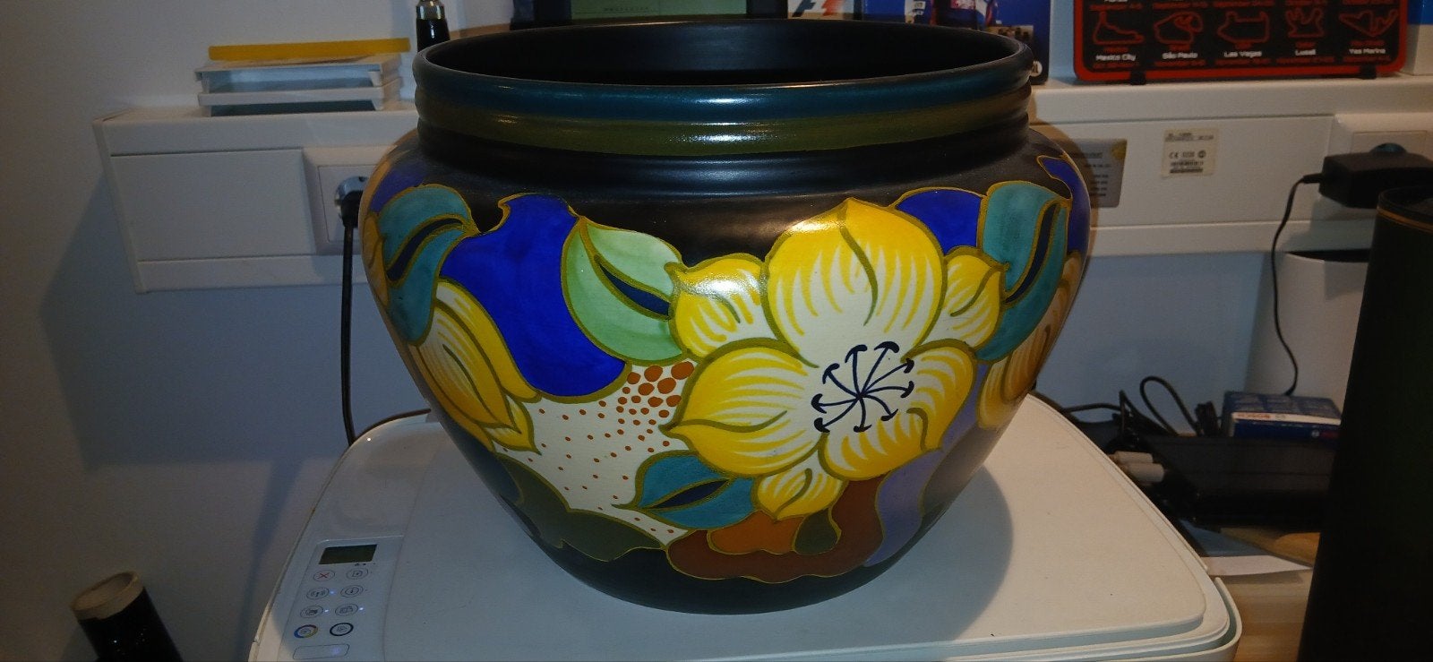 Antieke Plazuid Gouda Holland Plateel Bloembak, Antiek en Kunst, Ophalen
