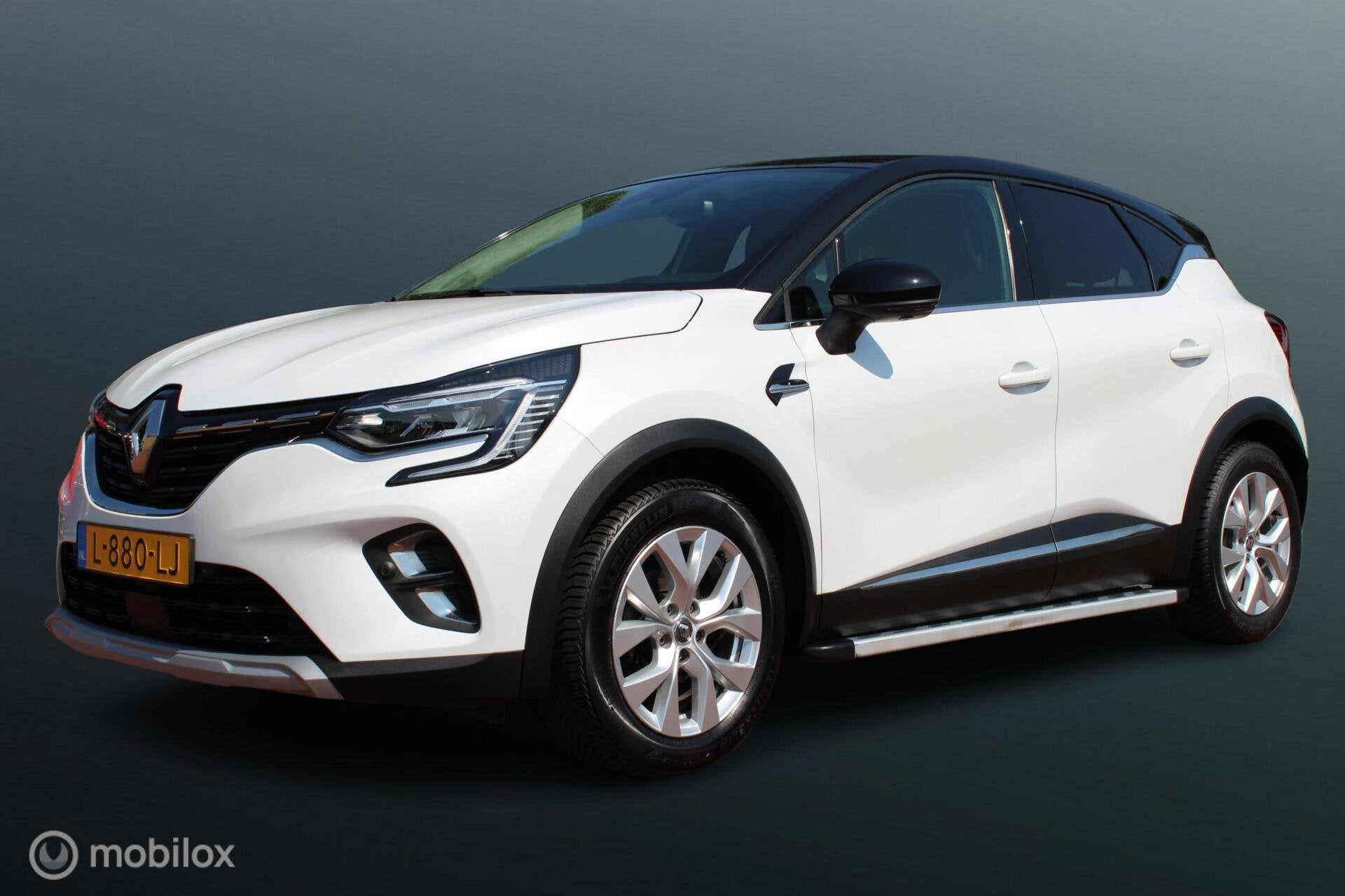 Renault Captur 1.0 TCe 90 Intens, Wit metallic, Zwart dak, D, Auto's, Voorwielaandrijving, Stof, Gebruikt, Wit