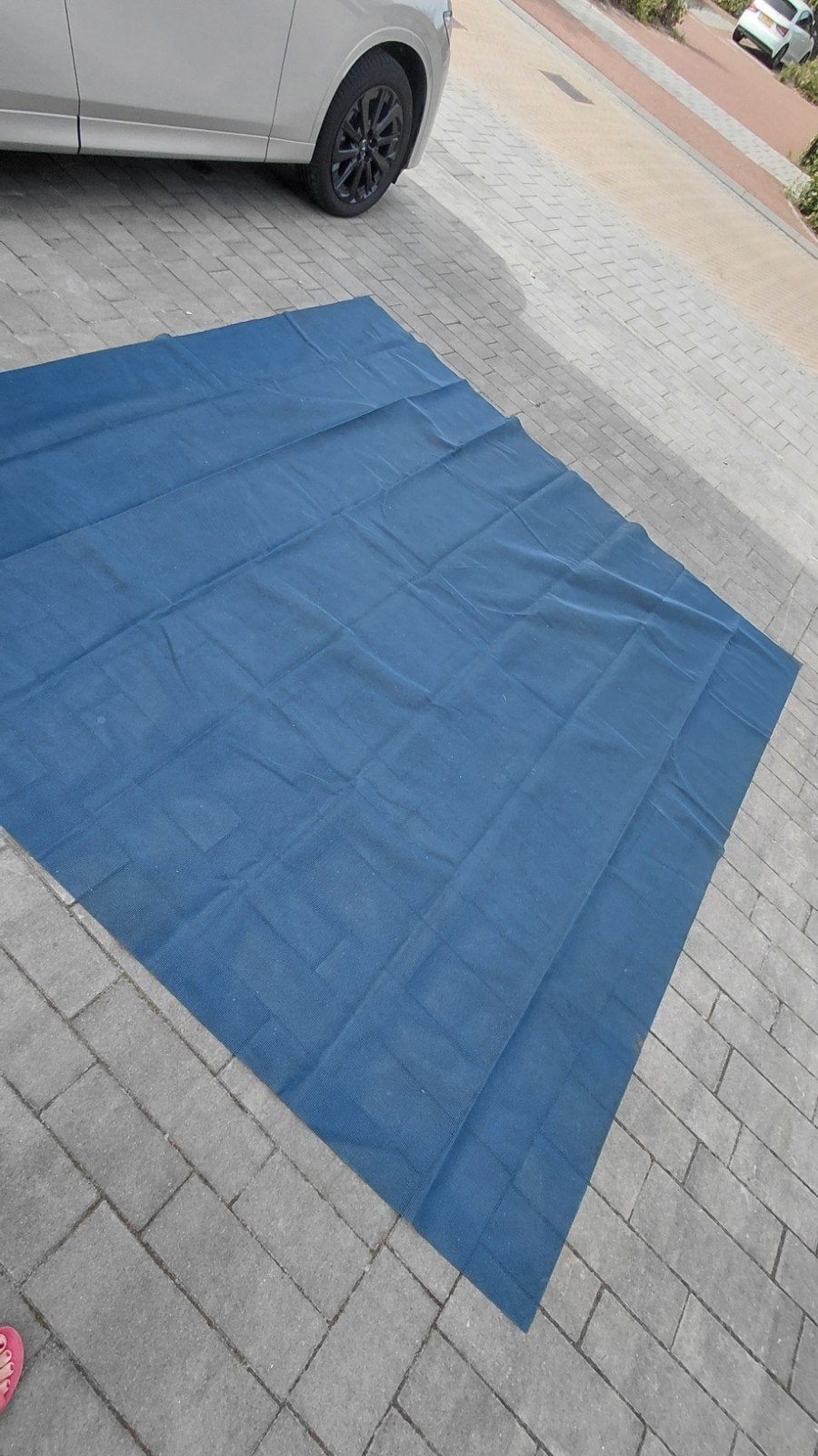 Blauw tentkleed 3x3 m, Caravans en Kamperen, Ophalen, Gebruikt