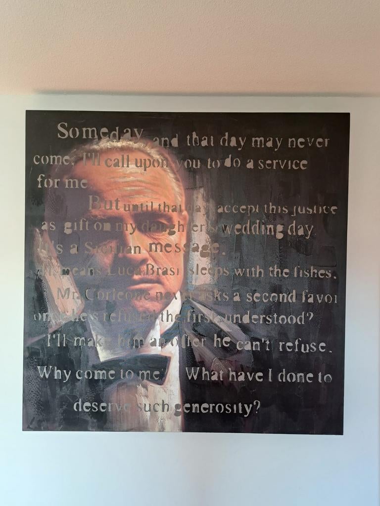 The Godfather Canvas Schilderij - 120x120 cm, Ophalen
