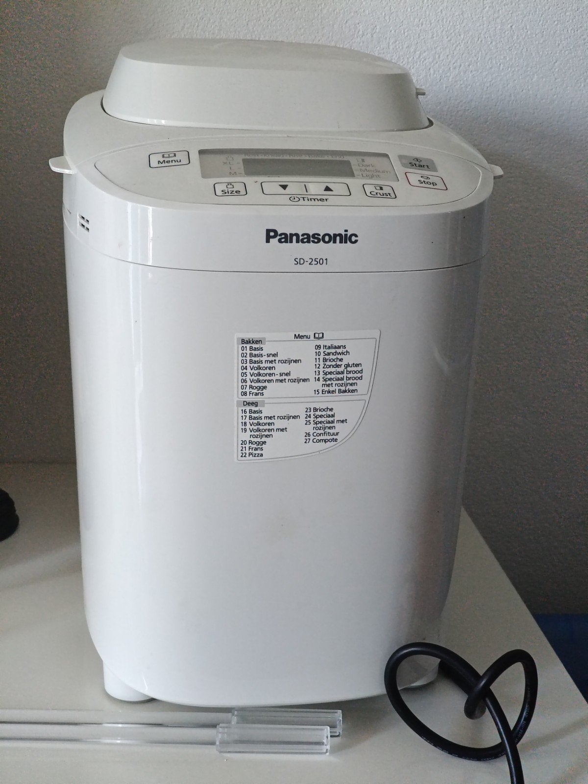 Panasonic SD-2501 Broodbakmachine - Wit, Ophalen