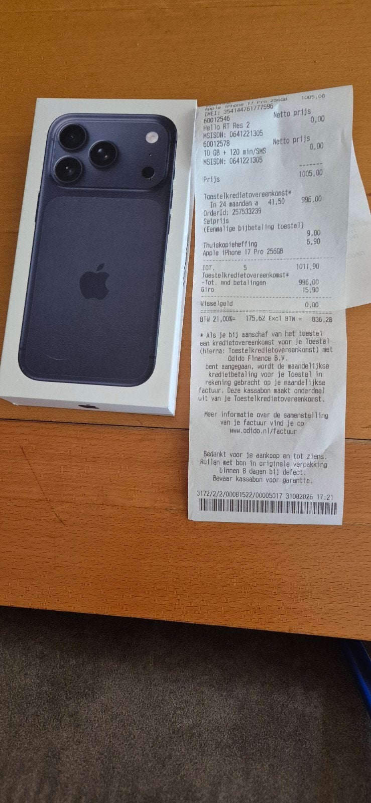 Apple iPhone 17 Pro, Nieuw, Zonder simlock, Zonder abonnement, Ophalen