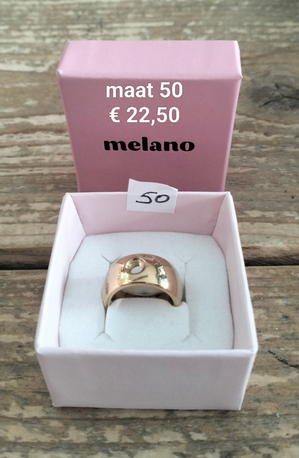 Melano ring, IJzer of Staal, Nieuw, Ophalen of Verzenden, 17 tot 18