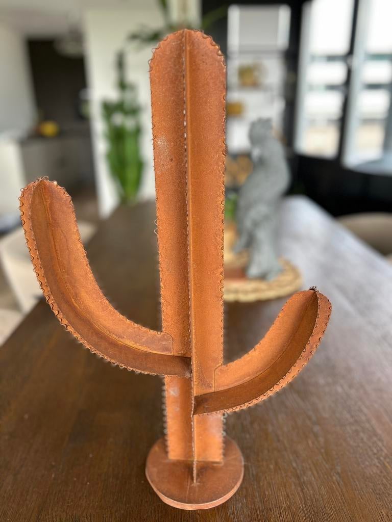 Metalen cactus, Huis en Inrichting, Woonaccessoires | Overige, Ophalen of Verzenden, Zo goed als nieuw, Bruin, Metaal