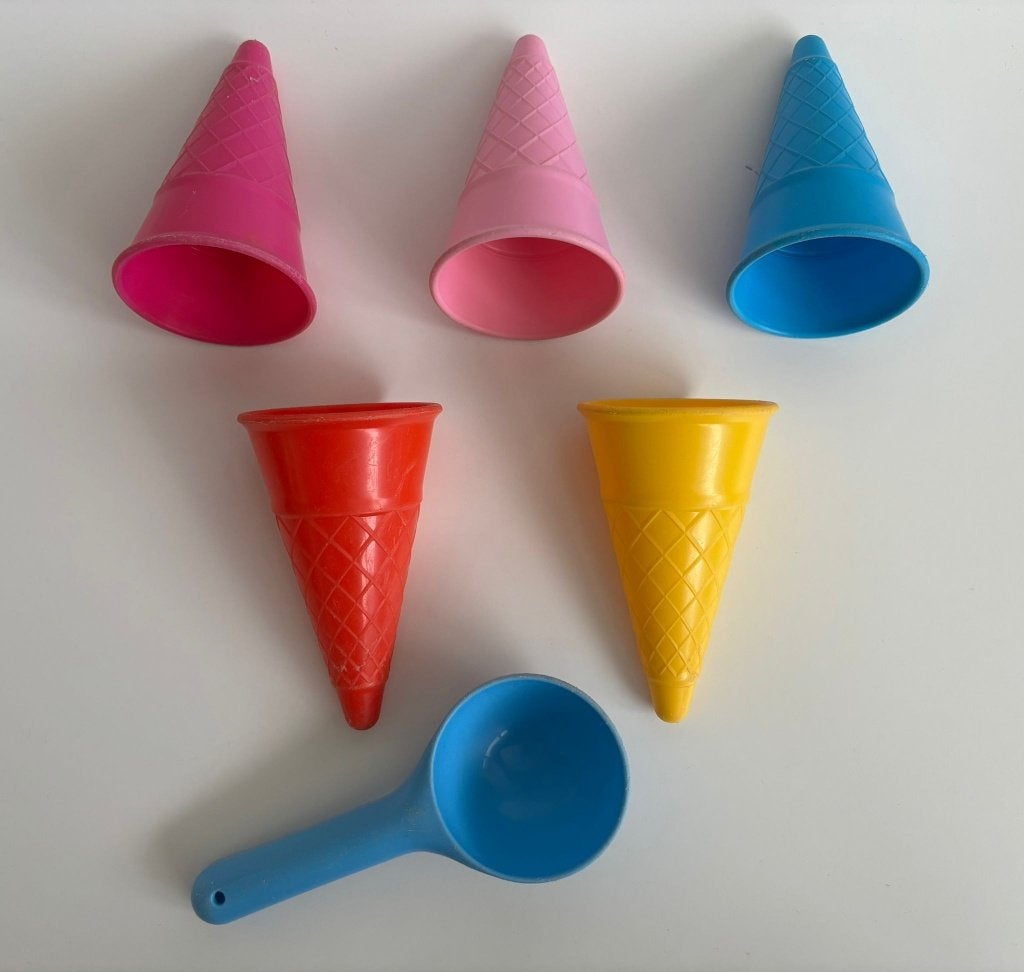 IJsjes Zandvormen met Schep, 6dlg Set veel speel plezier, Ophalen of Verzenden, Gebruikt