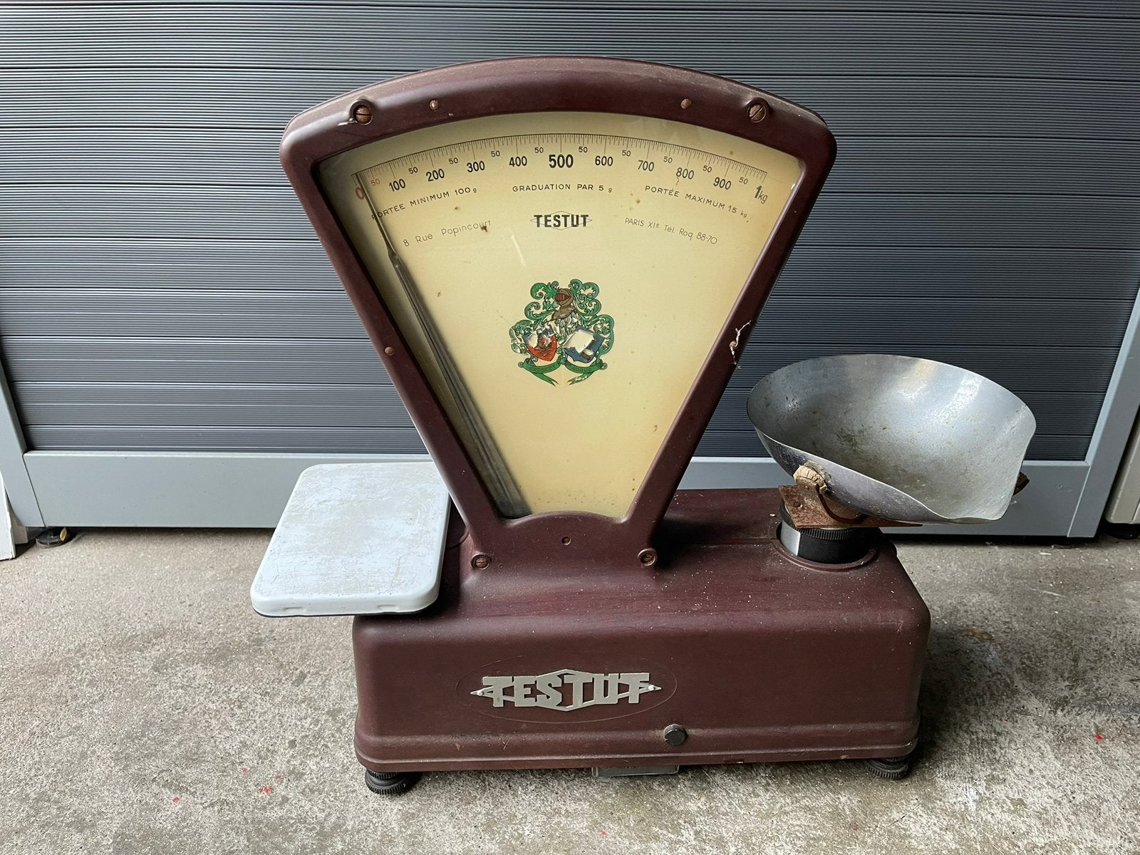 Vintage mechanische weegschaal – decoratief & authentiek, Metaal, Gebruikt, Vintage, Decoratieobject