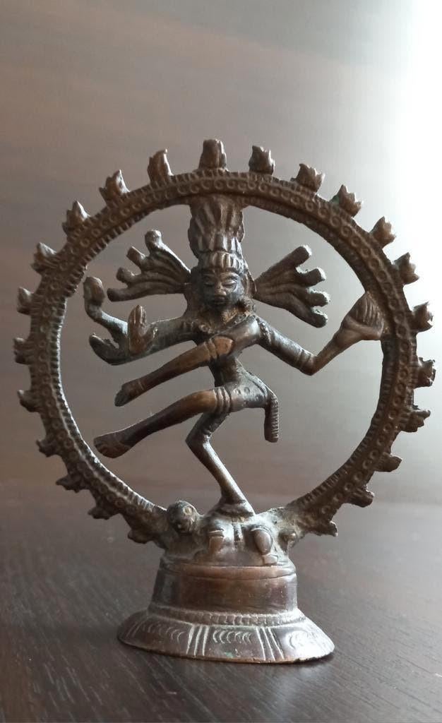 Antiek Lord Shiva Dancing on Dwarf KALI Hindu Goddess nf.3, Ophalen of Verzenden, Brons