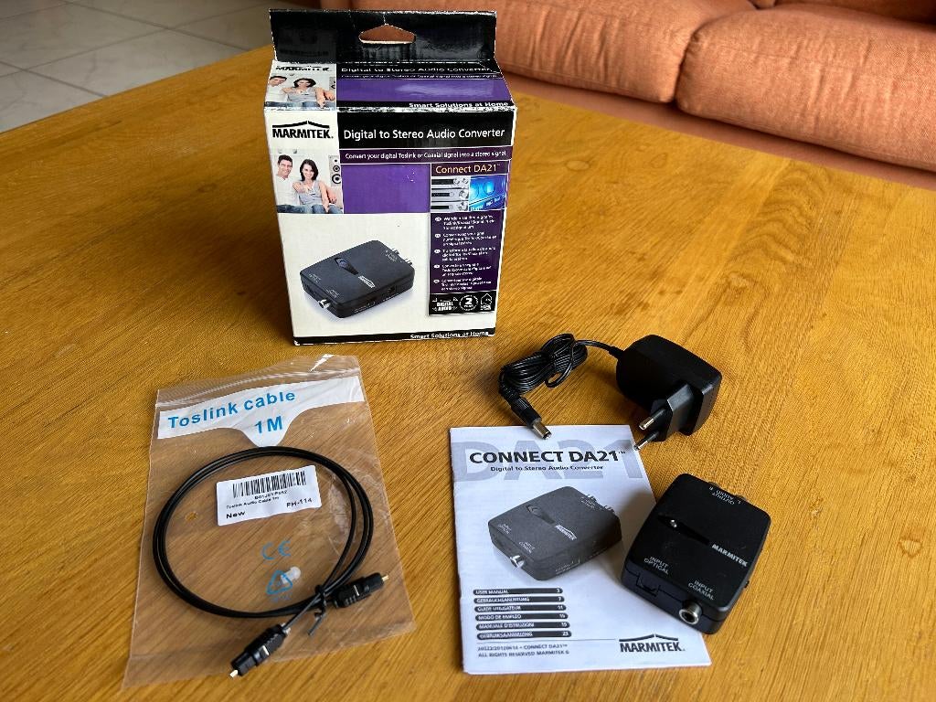 Marmitek Connect DA21 Toslink / Coaxial DA audio converter, Audio, Tv en Foto, Ophalen of Verzenden, Zo goed als nieuw
