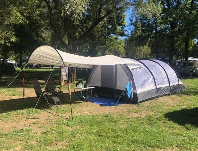 Ruime Obelink tunneltent 6 pers. incl luifel en gaaswand, Ophalen of Verzenden, Gebruikt, Tot en met 6