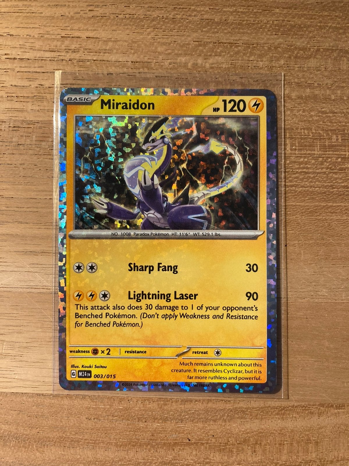 McDonald’s 2025 Pokemon Kaart Miraidon 3/15 - Dragon Discove, Ophalen of Verzenden, Zo goed als nieuw, Losse kaart