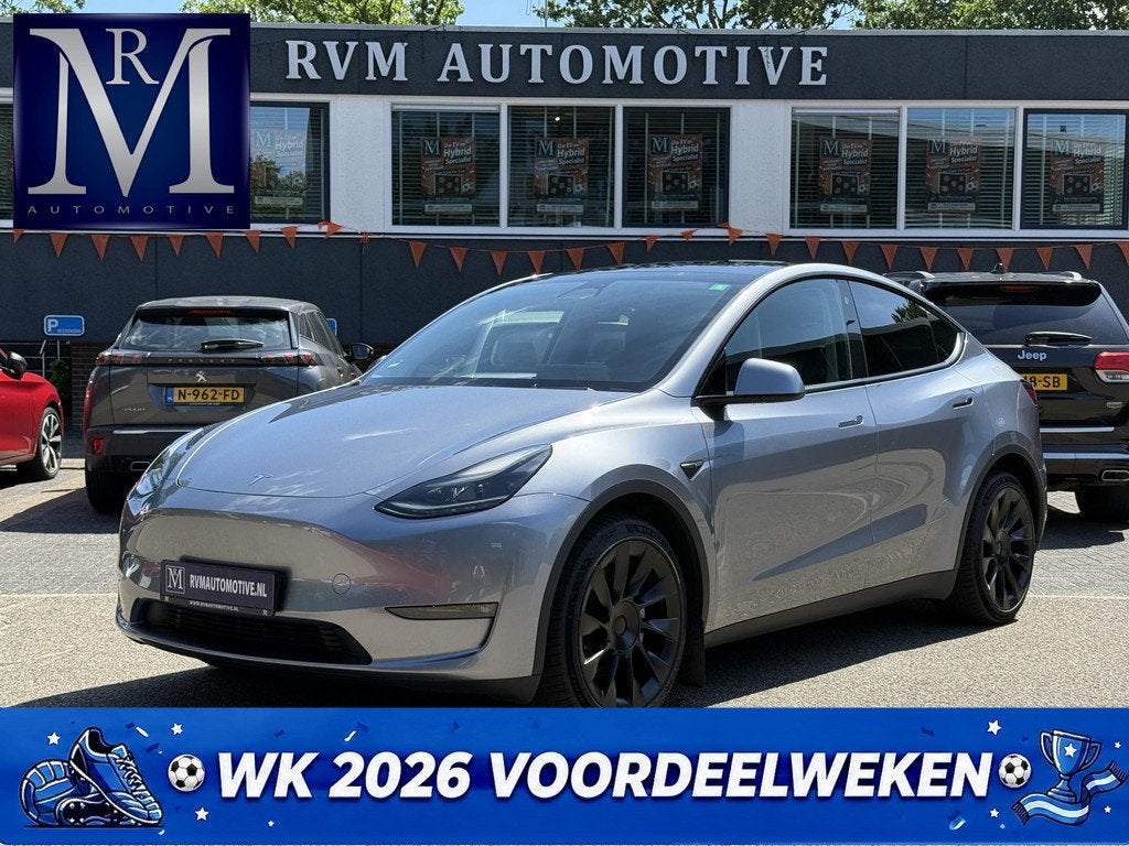 Tesla Model Y Long Range AWD 75 kWh VAN: 44.900,- VOOR: 42.8, Auto's, Tesla, Automaat, Stof, Gebruikt, Electronic Stability Program (ESP)