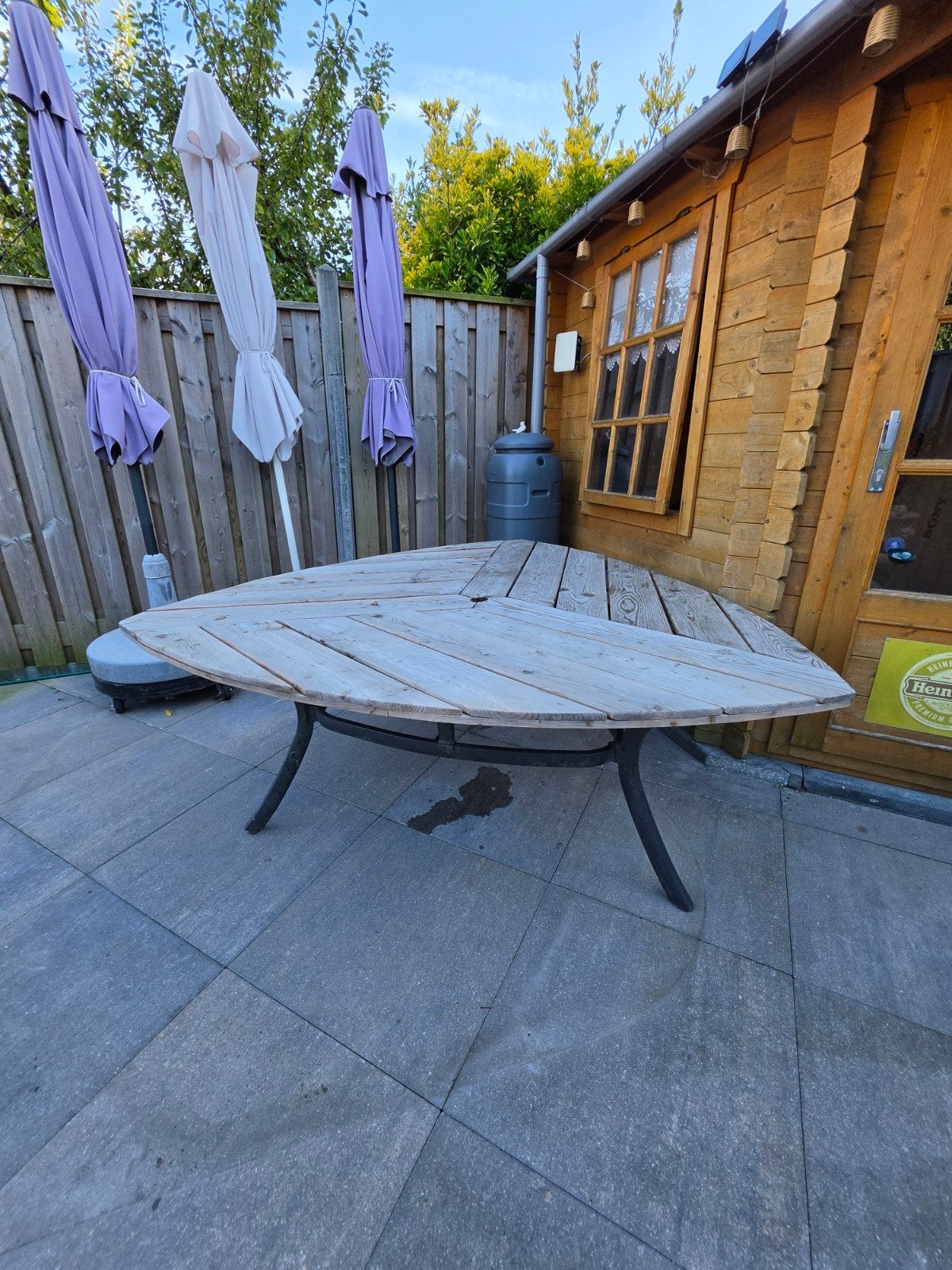 tuintafel douglas 6 personen, triangular, mooi model, Ophalen, Nieuw, Hout