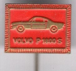 VOLVO P 1800 S rood op koper auto speldje ( D_199a), Ophalen of Verzenden, Zo goed als nieuw, Transport, Speldje of Pin