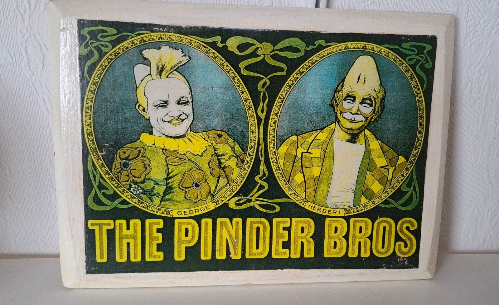 Vintage "The Pinder Bros" houten bord, Ophalen