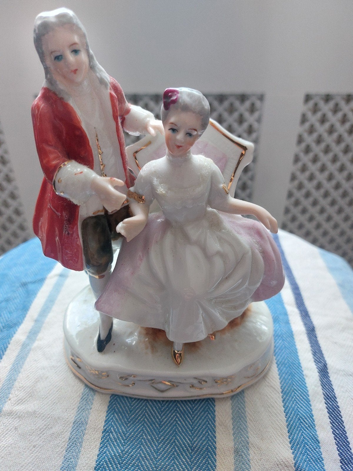 Vintage Porseleinen Beeldje: Dansend Paar, Antiek en Kunst, Ophalen of Verzenden