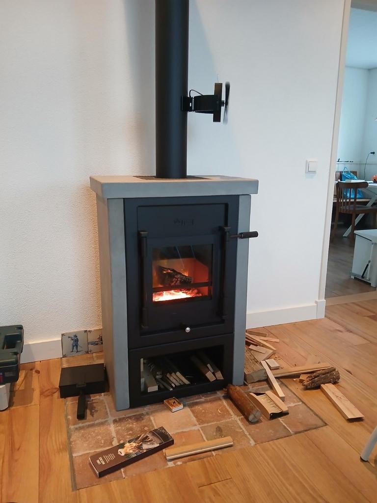 Betonmantel voor Jacobus kwadraat 6 kachel, Ophalen, Vrijstaande haard, Houthaard