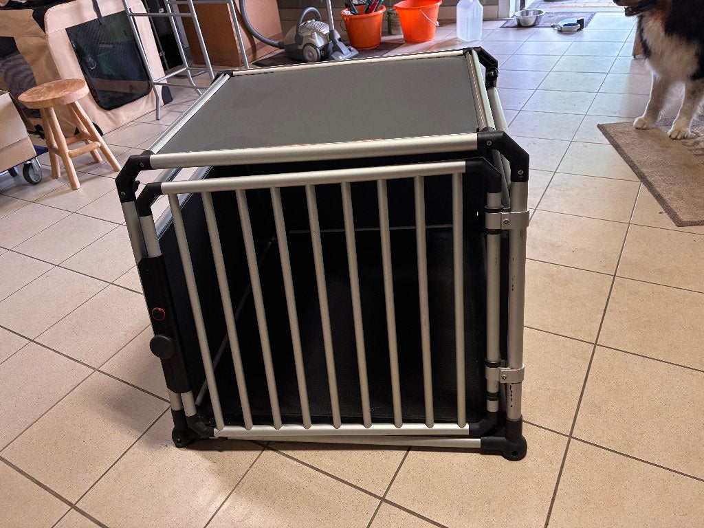 4pets Condor L aluminium autobench- DogBox – snel weg €50, Dieren en Toebehoren, Ophalen, Gebruikt, 65 tot 100 cm, Hondenhok