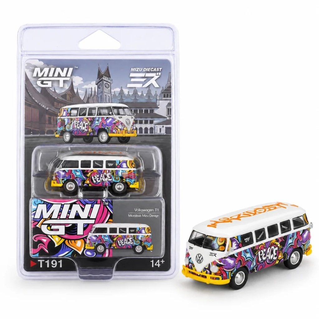 VW Volkswagen bus T1 van Mini GT 1/64 in blister Mizu Design, Ophalen of Verzenden, Nieuw, Auto