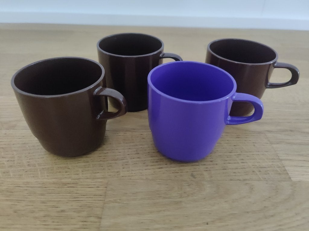 Vintage melamine kopjes - Mepal, Kunststof, Gebruikt, Mepal, Vintage