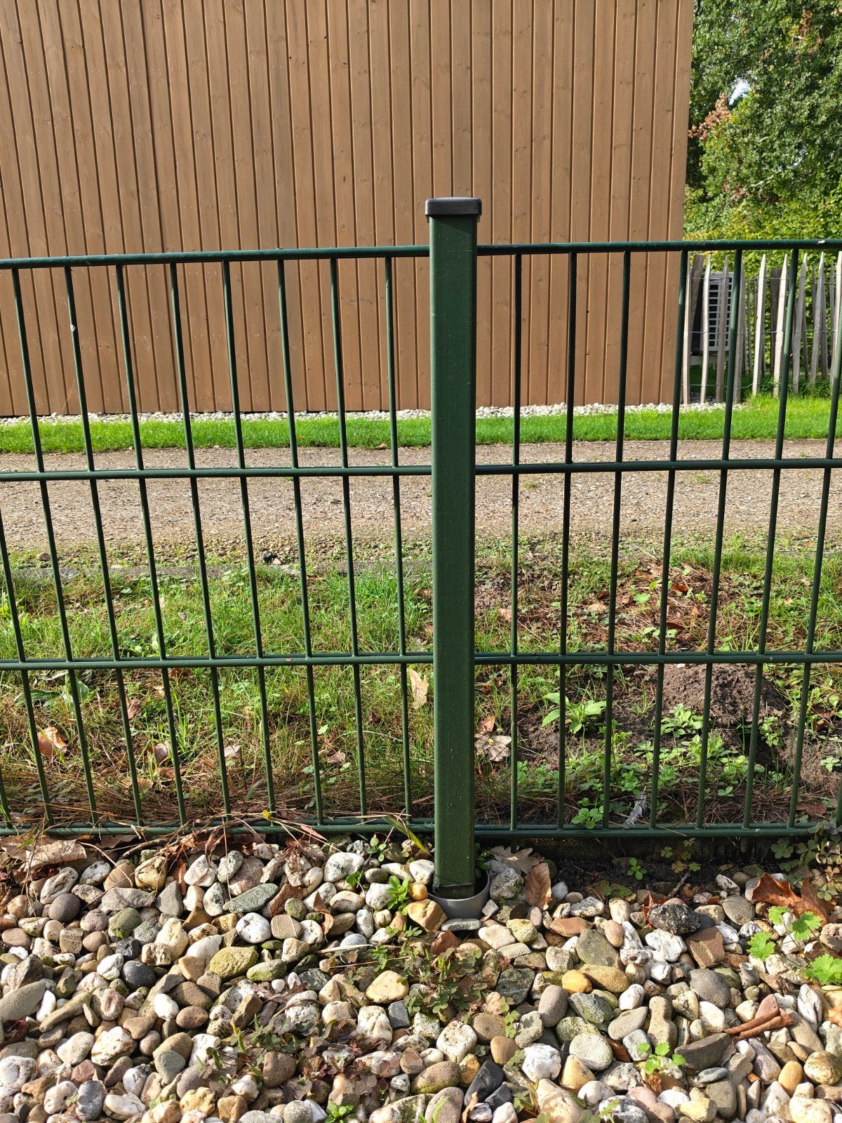 Groen dubbelstaafmat hekwerk - Gebruikt maar in goede staat, Tuin en Terras, Ophalen, Gebruikt, IJzer, Dubbelstaafmat hekwerk