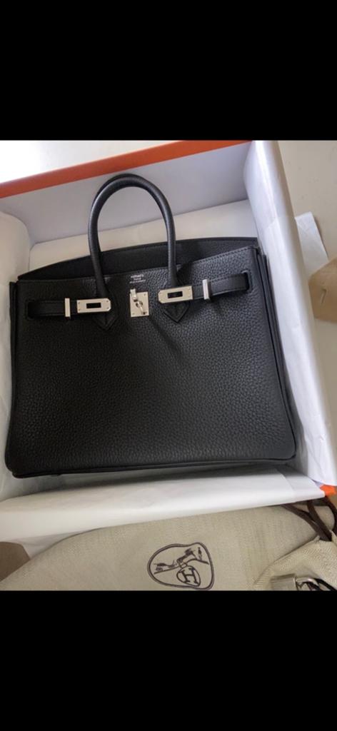Hermes Birkin 25 Zwart Nieuw met Factuur, Ophalen of Verzenden, Nieuw, Zwart, Handtas