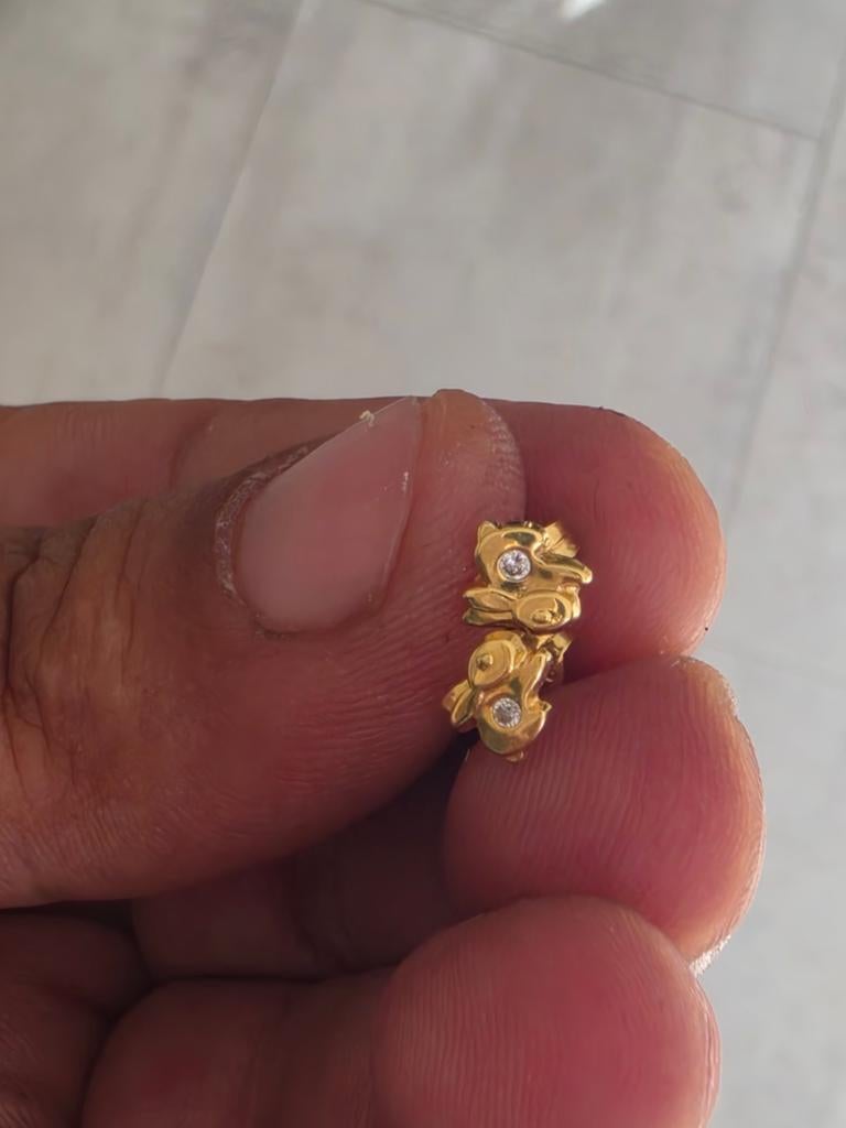 18 karaat goud kinder oorbel, Verzenden, Goud, Ring