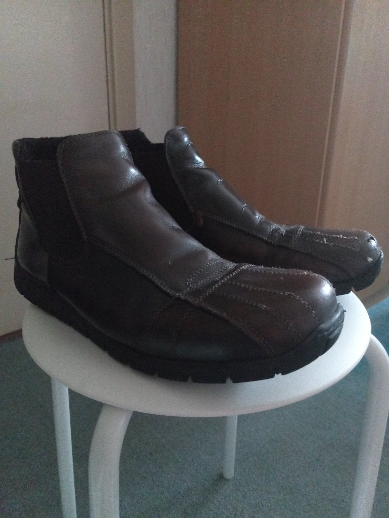 Leren Heren Instap Schoenen / Enkel Laarzen 45, Bruin, Boots, Ophalen of Verzenden, Gedragen