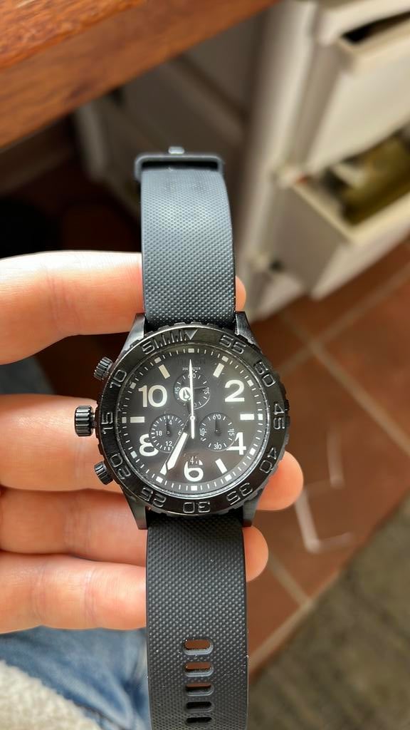 Nixon 42-20 Chrono horloge, Sieraden, Tassen en Uiterlijk, Horloges | Heren, Ophalen of Verzenden, Zo goed als nieuw, Leer, Overige merken