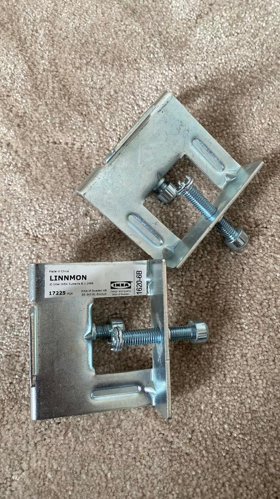 Ikea Linnmon/Kallax bevestigingsmaterialen 2x, Ophalen, Zo goed als nieuw, IJzer, Overige typen